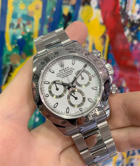 rolex white vs silver dial|Rolex daytona 116520 white dial.